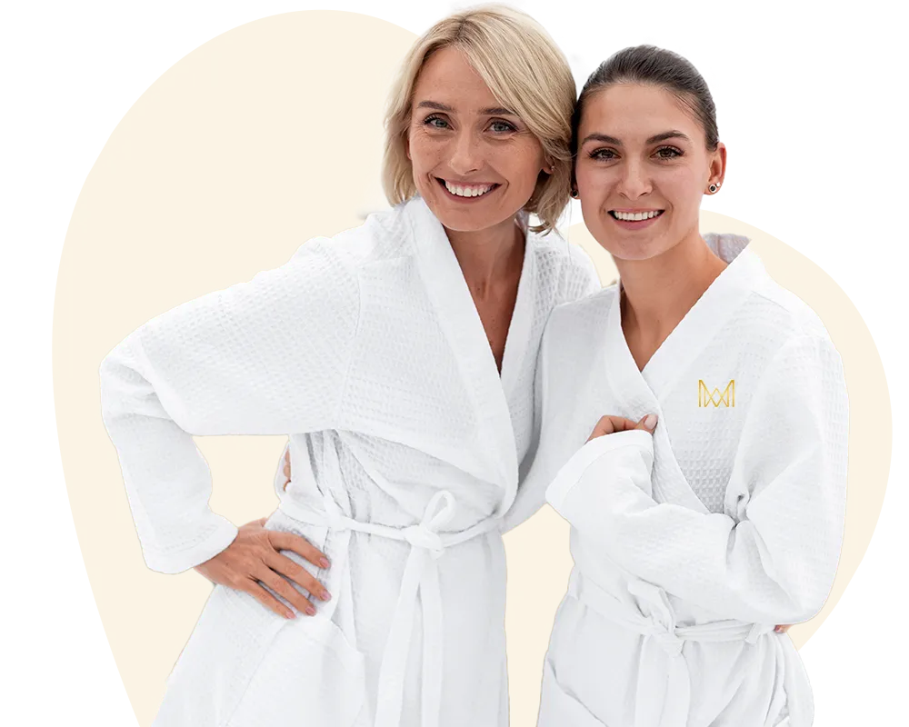 madre e hija en día de spa